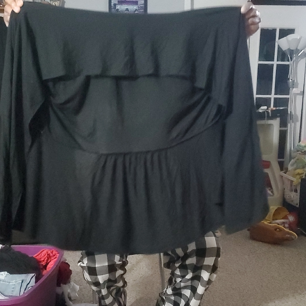 Black Ruffled Cardigan